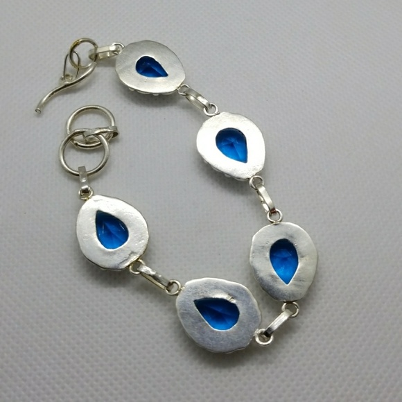 Blue topaz 925 Sterling bracelet - Picture 4 of 5